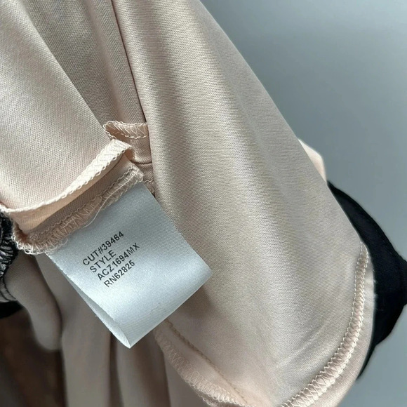 Tadashi Shoji Dress Sleeveless Lace Fit And Flare Midi V-Neck Black Cream Size 6 - Picture 9 of 11